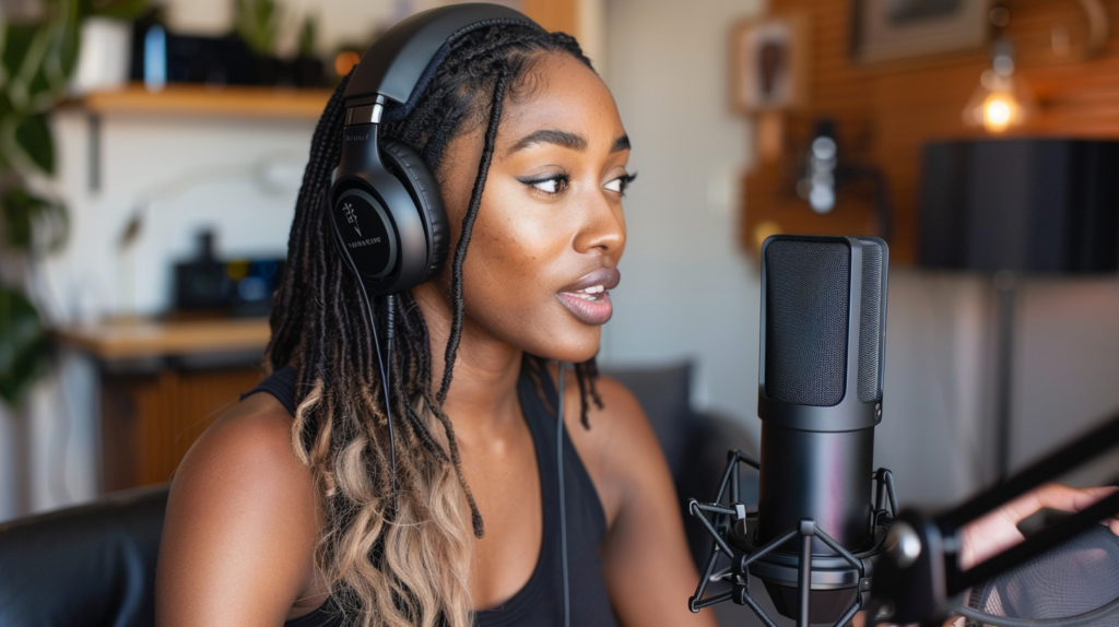 woman recording for MWE